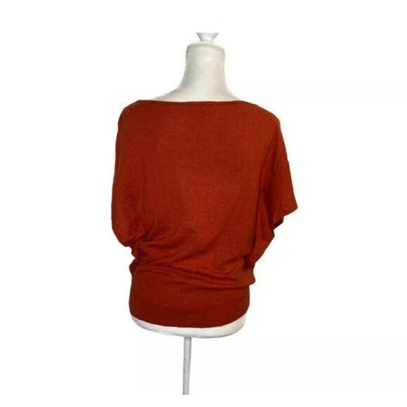 Jones Wear embellishments knit blouse Orange red sz medium short sleeve - Picture 4 of 9